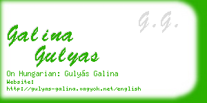 galina gulyas business card